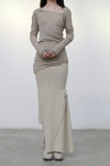 Marc le bihan long net eye skirt 2752 tilleul